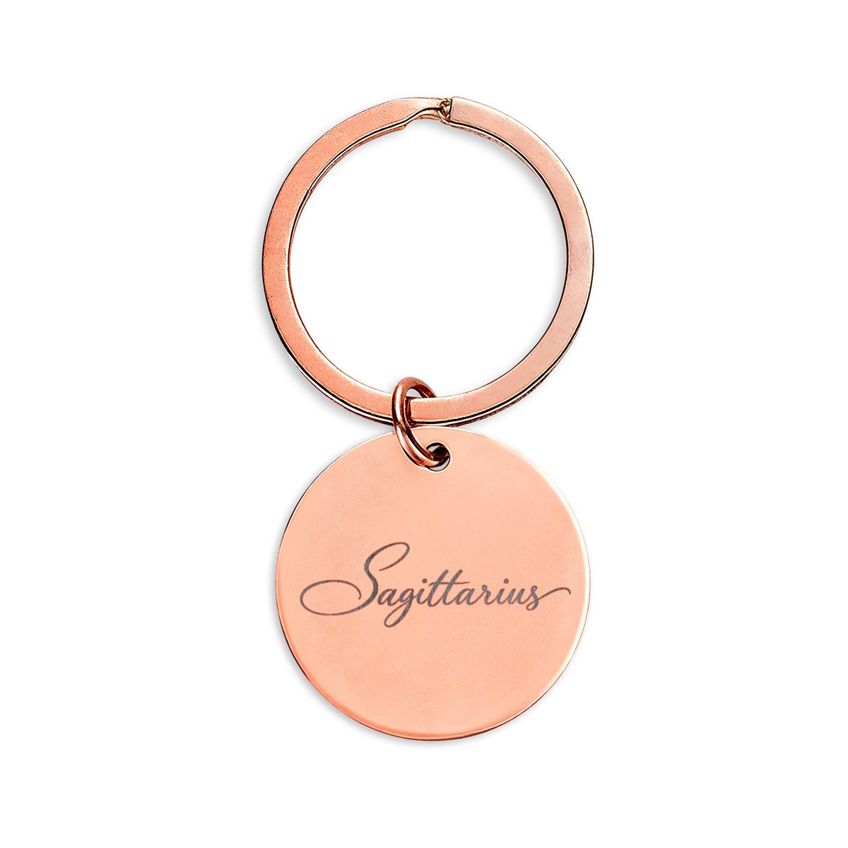 Sagittarius Engraved Stainless Steel Round Keychain