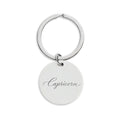 Capricorn Engraved Stainless Steel Round Keychain