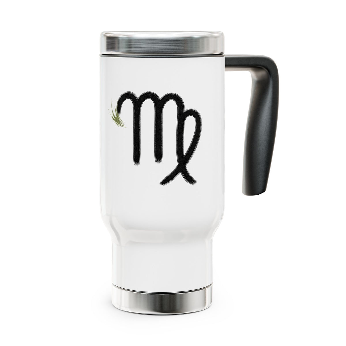 Virgo Minimal Floral Script Mug | Stainless Steel Travel Mug with Handle