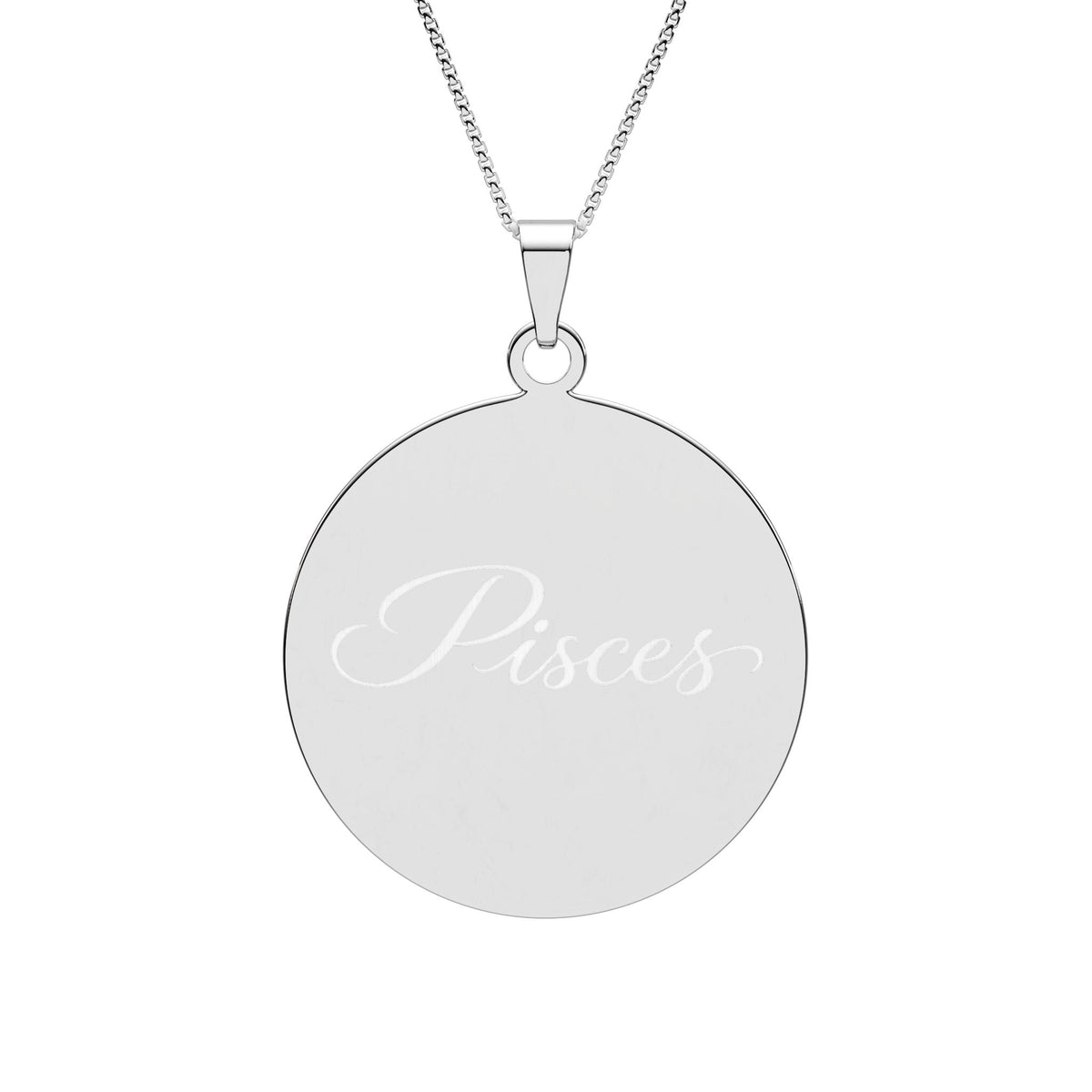 Pisces Zodiac Pendant — Round Border Necklace