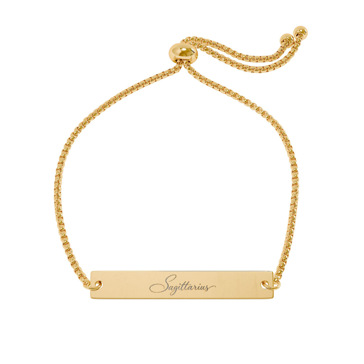 Sagittarius Flat Bar Bracelet - Adjustable (Gold/Rose Gold)