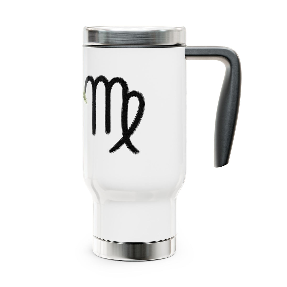 Virgo Minimal Floral Script Mug | Stainless Steel Travel Mug with Handle