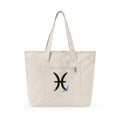 Pisces Zodiac Symbol Zippered Canvas Tote | Astrology Fish Horoscope