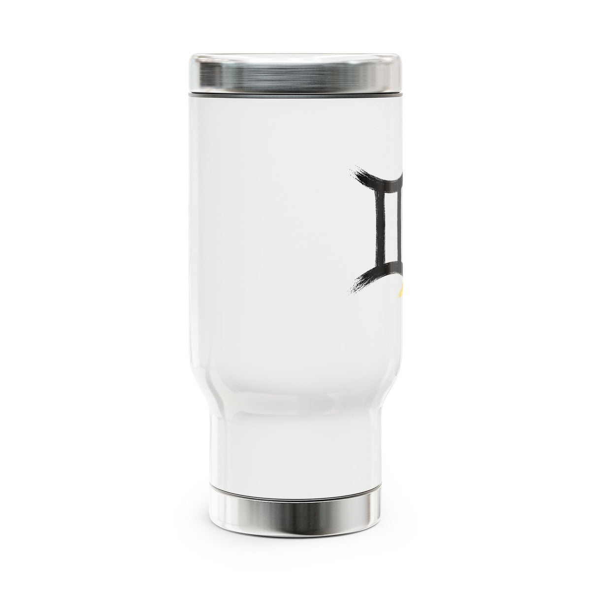 Gemini Zodiac symbol travel mug | Stainless steel 14oz handled tumbler