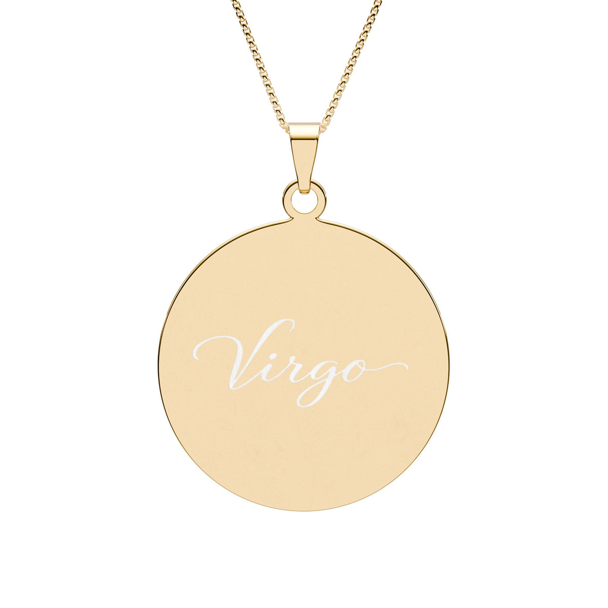 Virgo Zodiac Pendant — Round Border Necklace
