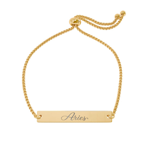 Aries Flat Bar Bracelet - Adjustable (Gold/Rose Gold)