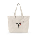 Aries Flame Zodiac symbol Zippered Canvas Tote | Astrology Tote Bag