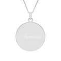 Aquarius Zodiac Pendant — Round Border Necklace