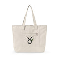 Taurus Zodiac Glyph Tote | Canvas Zippered Tote, Astrology Symbol