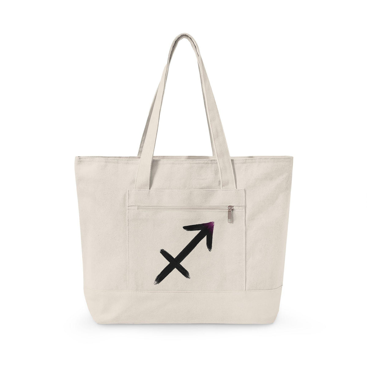 Sagittarius Arrow Tote Zippered Canvas Tote | Zodiac Constellation