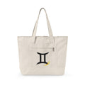 Gemini Zodiac Symbol tote bag | Canvas Zippered Tote, Astrology Design