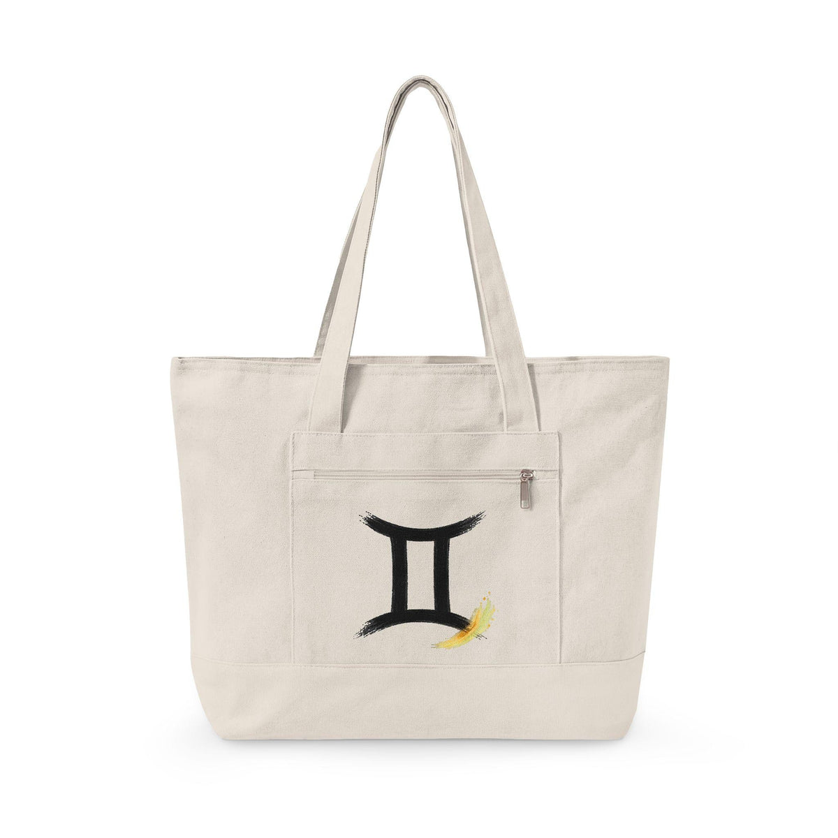 Gemini Zodiac Symbol tote bag | Canvas Zippered Tote, Astrology Design